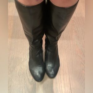 Dries Van Noten side zip leather knee high boots